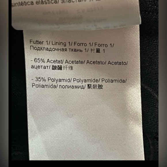 ESCADA navy blue midi dress lace details illusion neckline Size Large - Picture 9 of 10